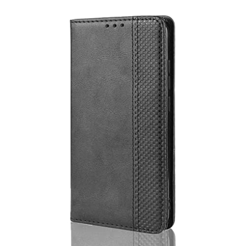 SEEKO Leder Folio Hülle für Motorola Edge 30 Klapphülle, Flip Brieftasche Tasche mit Kartensteckplätzen, Premium PU Lederhülle Handyhülle Schutzhülle - Schwarz von SEEKO