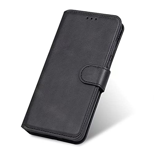 SEEKO Leder Hülle für Honor Magic4 Lite 5G, Handyhülle Flip Case Brieftasche Schutzhülle, Premium PU [Ständer/Kartenfach/Magnetic Snap] Stoßfest Klapphülle - Schwarz von SEEKO