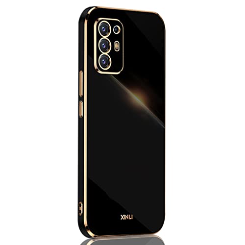 SEEKO Schutzhülle für Oppo A94 5G, ultradünn, elegant, aus weichem Silikon, galvanisiert, Phnom Penh Design, glänzend, stoßfest, TPU-Gel, robust, Schwarz von SEEKO