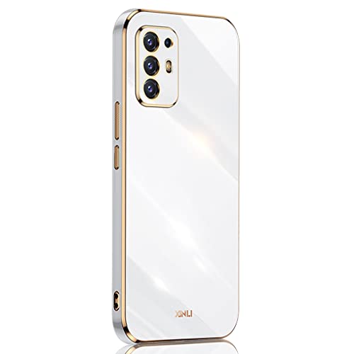 SEEKO Schutzhülle für Oppo A94 5G, ultradünn, elegant, aus weichem Silikon, galvanisiert, Phnom Penh Design, glänzend, stoßfest, TPU-Gel, robust, Weiß von SEEKO