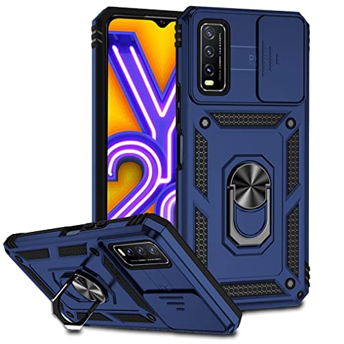 SEEKO Schutzhülle für Vivo Y20s / Vivo Y20 / Vivo Y11s, [Schutz der Kamera] Schutzhülle mit 360-Grad-Rotationsring, verstärkt, Bumper TPU + Polycarbonat, Silikon, stoßfest, Rüstung – Blau von SEEKO