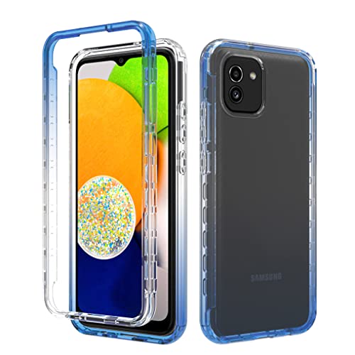 SEEKOO Hülle für Samsung Galaxy A03, Durchsichtig Stoßfest Handyhülle Robuste Silikon Schutzhülle, Farbverlauf Ultradünne Weich TPU Bumper Cover Case, Blau von SEEKOO