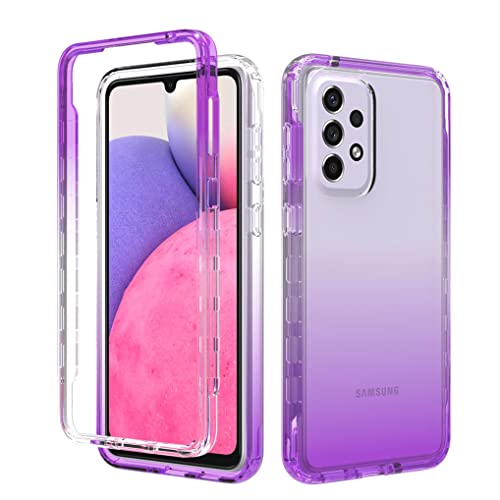 SEEKOO Hülle für Samsung Galaxy A53 5G, Durchsichtig Stoßfest Handyhülle Robuste Silikon Schutzhülle, Farbverlauf Ultradünne Weich TPU Bumper Cover Case, Lila von SEEKOO