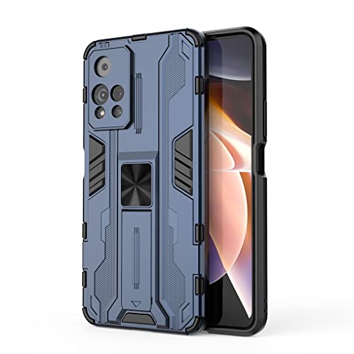 SEEKOO Hülle für Xiaomi Redmi Note 11 Pro+ 5G (Note 11 Pro Plus), [Militärische Stoßfest Case] Ultra Dünn Harter PC Sanft TPU Schutzhülle Handyhülle mit Stabilem Faltbar Ständer - Blau von SEEKOO