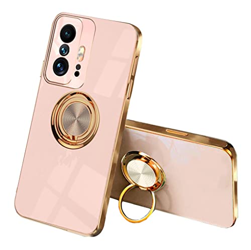 SEEKOO Schutzhülle für Xiaomi 11T Pro 5G/Xiaomi 11T 5G, ultradünn, elegant, aus weichem Silikon, Galvanik-Design, glänzend, stoßfest, TPU-Gel, 360-Grad-Rotation, Rosa von SEEKOO