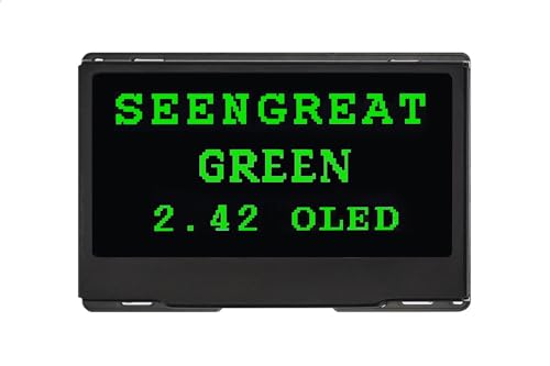 2.42inch OLED Display Module - 128x64 Resolution, SPI/I2C, Fits Raspberry Pi/Arduino, SSD1309 Driver Chip with Metal Case (Green) von SEENGREAT