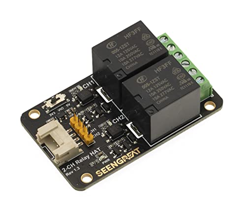 SEENGREAT 2 Channel Relay Module 2 CH Relay Expansion Board for Raspberry Pi Zero/Zero W/Zero WH/2B/3B/3B+/4B STM32 Ardui.,Optocoupler Isolation, Sliding Switch for DC3.3V/5V von SEENGREAT