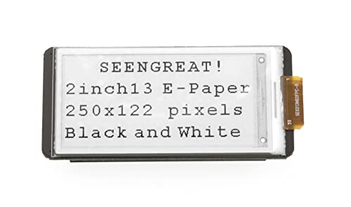 SEENGREAT 2.13inch E-Paper Display Module 122 x 250 Pixels Two-Colour e-Ink Paper Screen Module for Raspberry Pi Zero/Zero W/Zero WH/2B/3B/3B+/4B,560ms Partial and 950ms Full Refresh SPI Interface von SEENGREAT