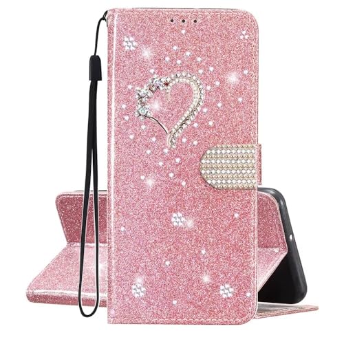 SEHEYA Hülle kompatibel mit Samsung Galaxy A55 5G Glitzer PU Leder Klapphülle Gold Herz Handyhülle Mädchen Handytasche Magnet Schutzhülle Karten Fach Handy Cover, Roségold SEHEYA Hülle kompatibel mit Samsung Galaxy A55 5G Glitzer PU Leder Klapphülle Gold Herz Handyhülle Mädchen Handytasche Magnet Schutzhülle Karten Fach Handy Cover, Roségold von SEHEYA