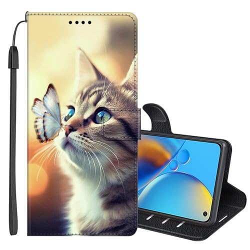 SEHEYA Klapphülle für Samsung Galaxy A15 5G / A15 4G Lederhülle Handyhülle mit Motiv Muster Flip Brieftasche 3 Kartenhüllen Handy Hülle Schutzhülle Wallet Case, Katze und Schmetterling SEHEYA Klapphülle für Samsung Galaxy A15 5G / A15 4G Lederhülle Handyhülle mit Motiv Muster Flip Brieftasche 3 Kartenhüllen Handy Hülle Schutzhülle Wallet Case, Katze und Schmetterling von SEHEYA