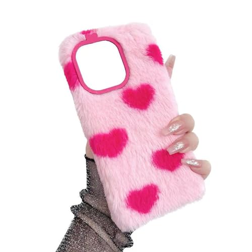 SEHEYA Plüsch Hülle für Xiaomi Redmi Note 13 Pro Flauschige Handyhülle Liebe Herz Hülle Flaumig Kunstfell Dünne Weich TPU Silikon Pompom Flauschig Schutzhülle Damen Case - Rosa von SEHEYA