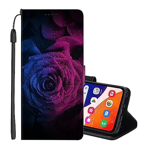 SEHEYA für Samsung Galaxy A54 5G Handyhülle mit Motiv PU Leder Handytasche Klapphülle Magnetverschluss Schutzhülle 3 Kartenhüllen Handy Hülle Cover, Rose von SEHEYA