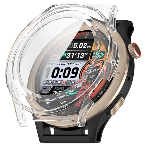 SEIAIYG Hülle Kompatibel mit Amazfit Cheetah Pro/Cheetah Round, Ultradünne PC Hard Schutzhülle mit Displayschutzfolie [Vollständige Abdeckung] - Transparent von SEIAIYG