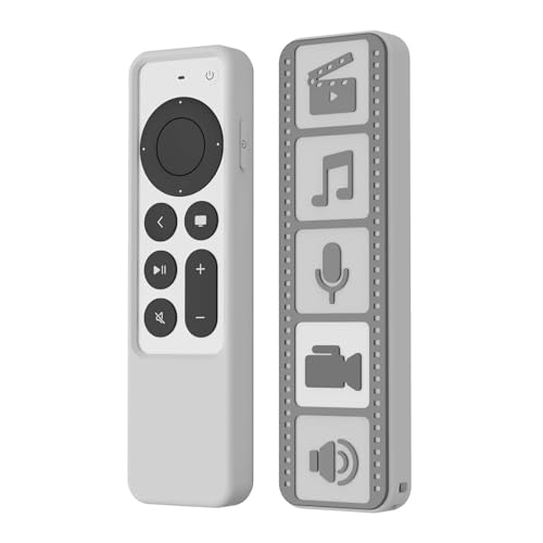 SEIAIYG Hülle Kompatibel mit Apple TV 4K 2022/2021, Leichte Waschbar Silikon Schutzhülle, Staubdicht, Fernbedienung Hülle - Grau SEIAIYG Hülle Kompatibel mit Apple TV 4K 2022/2021, Leichte Waschbar Silikon Schutzhülle, Staubdicht, Fernbedienung Hülle - Grau von SEIAIYG