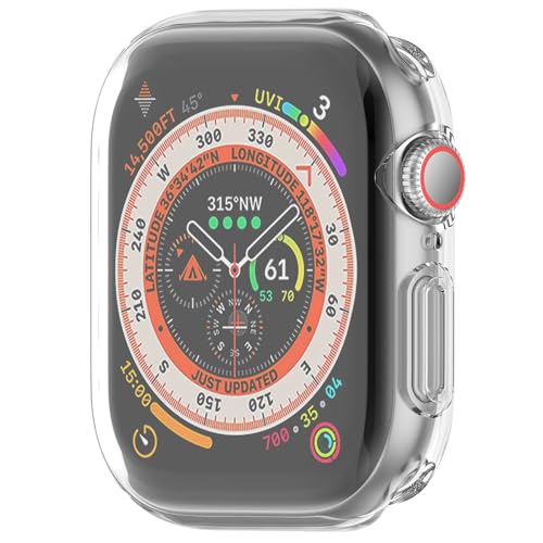 SEIAIYG Hülle Kompatibel mit Apple Watch Series 10 42mm, [2 Stück] Weiche TPU Anti-Kratz Schutzhülle, Vollverkleidung Gehäuse - Transparent + Transparent von SEIAIYG