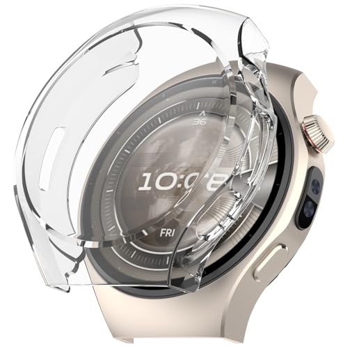 SEIAIYG Hülle Kompatibel mit Huawei Watch 5 46mm, [2 Stück] Weiche TPU Anti-Kratz Schutzhülle, Vollverkleidung Gehäuse - Transparent + Transparent von SEIAIYG