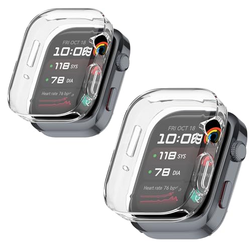 SEIAIYG Hülle Kompatibel mit Huawei Watch D2, [2 Stück] Weiche TPU Anti-Kratz Schutzhülle, Vollverkleidung Gehäuse - Transparent + Transparent von SEIAIYG