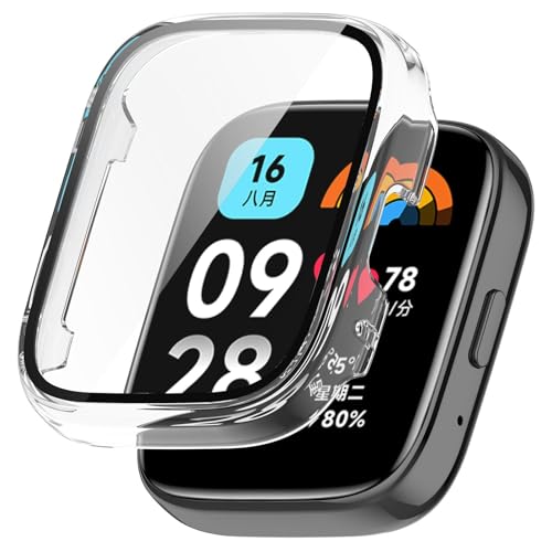 SEIAIYG Hülle Kompatibel mit Xiaomi Redmi Watch 3 Active, Ultradünne PC Hard Schutzhülle mit Displayschutzfolie [Vollständige Abdeckung] - Transparent von SEIAIYG