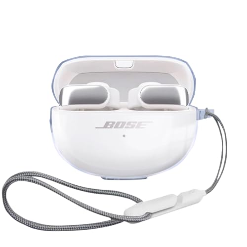 SEIAIYG Hülle für Bose Ultra Open Earbuds, TPU Silikon Schutzhülle mit Karabiner, Staubdicht, Anti-Kratzer, Kopfhörer Case für Bose Ultra Open Earbuds (Transparent) von SEIAIYG