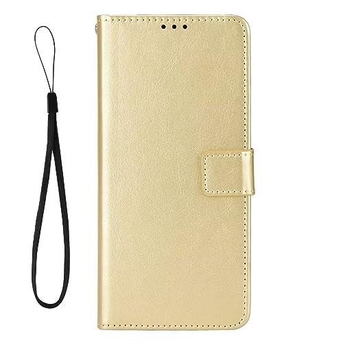 SEIAIYG Hülle für Motorola Moto G14, Hochwertige Flip Wallet Handyhülle PU Leder Tasche Case mit Standfunktion, Schutzhülle für Motorola Moto G14 Handy Hüllen (Gold) von SEIAIYG