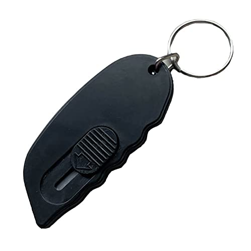 1 Stück Mini Cuttermesser, Mini Sicherheitsklinge Box Öffner, Sicherheits-Cuttermesser Kartonöffner Schlüsselanhänger Brieföffner (Schwarz) von SEIWEI