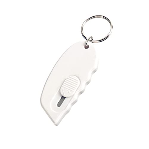 1 Stück Mini Cuttermesser, Mini Sicherheitsklinge Box Öffner, Sicherheits-Cuttermesser Kartonöffner Schlüsselanhänger Brieföffner (Weiß) von SEIWEI