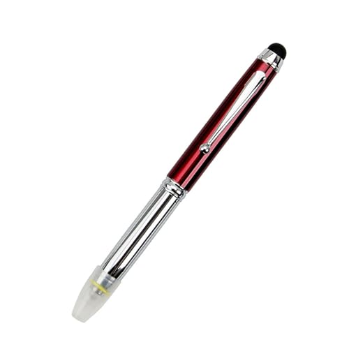 LED-Kugelschreiber 3 in 1 Stift/Stylus/LED-Licht, 1Stück Technische Leuchtkugelschreiber für Nachtschreiben, Betriebene Tintenstifte mit Nachfüller und Batterien für Nachtschreiben (Silber) von SEIWEI