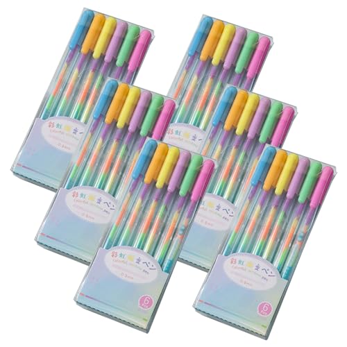 SEIWEI 6stk, Regenbogen-Gelschreiber, Textmarker-Minen zum Schreiben, Zeichnen, Kritzeln, Scrapbooking, gemischte Regenbogenfarben-Kugelschreiber von SEIWEI