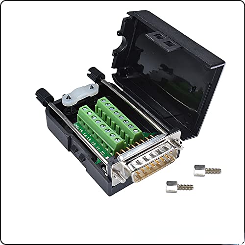 SEIWEI DB15-Terminaladapter mit Gehäuse, 15-poliger Breakout-Anschluss, serieller Adapter für Digitalkamera, Set-Top-Box, Barcode-Gerät(Männlich - Mutter + Schraube) von SEIWEI