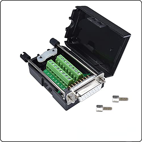 SEIWEI DB15-Terminaladapter mit Gehäuse, 15-poliger Breakout-Anschluss, serieller Adapter für Digitalkamera, Set-Top-Box, Barcode-Gerät(Weiblich - Mutter + Schraube) von SEIWEI