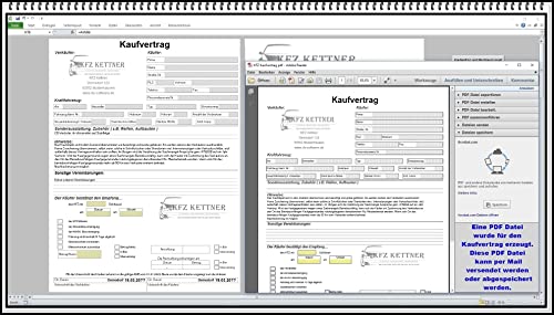 Elektronischer digitaler KFZ Handel Kaufvertrag Gebrauchtwagen gewerblich oder privat Software mit Rechnungsformular ohne und mit MwSt und weiteren Formularen von SEK