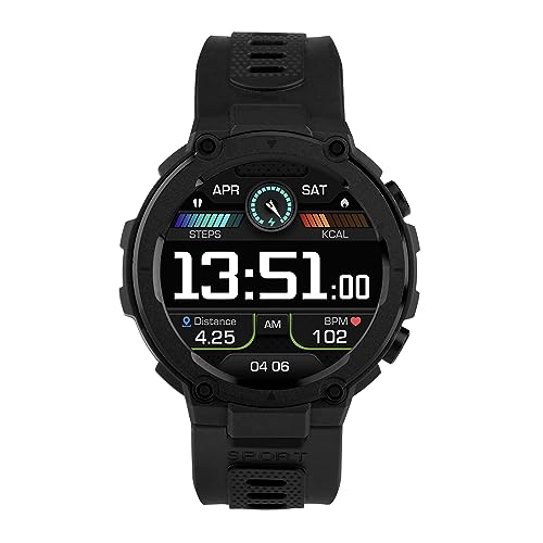 Sekonda Alpine GPS-Smartwatch, 50 mm, Schritt-, Entfernungs-, Kalorien-Tracker, Schlafüberwachung, kontinuierlicher Herzfrequenz- und Warnmonitor, Blutsauerstoff und GPS-Tracker mit schwarzem Sekonda Alpine GPS-Smartwatch, 50 mm, Schritt-, Entfernungs-, Kalorien-Tracker, Schlafüberwachung, kontinuierlicher Herzfrequenz- und Warnmonitor, Blutsauerstoff und GPS-Tracker mit schwarzem von SEKONDA