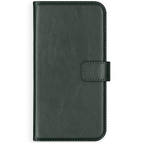 SELENCIA Bookcase Hülle kompatibel mit Samsung Galaxy A40 – Era Leder Handytasche Side Flip Case – Handyhülle aus Rindsleder in Grün [3 Kartenfächer, Magnetverschluss] von SELENCIA