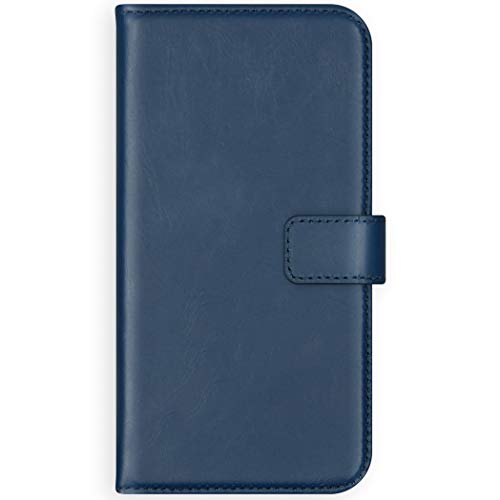 SELENCIA Bookcase Hülle kompatibel mit Samsung Galaxy A50, Samsung Galaxy A30s – Era Leder Handytasche Side Flip Case – Handyhülle aus Rindsleder in Blau [3 Kartenfächer, Magnetverschluss] von SELENCIA
