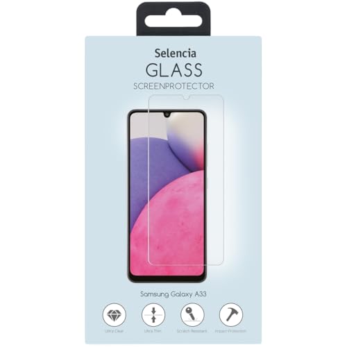 SELENCIA kompatibel mit Samsung Galaxy A33 Screenprotector – Schutzfolie aus gehärtetem 9H Glas – Displayschutz folie [Ultradrünn, Kristallklar & Kratzfest] von SELENCIA