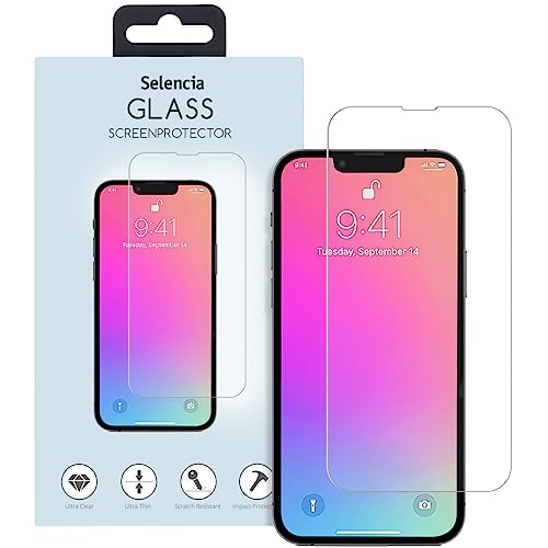 SELENCIA kompatibel mit iPhone 14, iPhone 13, iPhone 13 Pro Screenprotector – Schutzfolie aus gehärtetem 9H Glas – Displayschutz folie [Ultradrünn, Kristallklar & Kratzfest] von SELENCIA