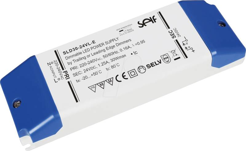 SLD30-12VL-E - LED-Trafo, 30 W, 12 V DC, 0-2,5 A von SELF