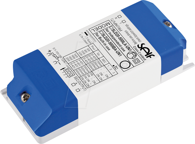 SLF SLD20-500ILA - LED-Trafo, 20 W, 8-40 V DC, 150-500 mA, dimmbar von SELF