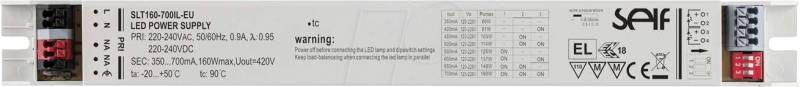 SLF SLT160-700IL - LED-Trafo, 160 W, 120-228 V DC, 700 mA von SELF