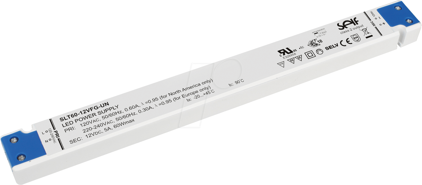 SLF SLT60-12VFG - LED-Trafo, 60 W, 12 V DC, 5000 mA von SELF