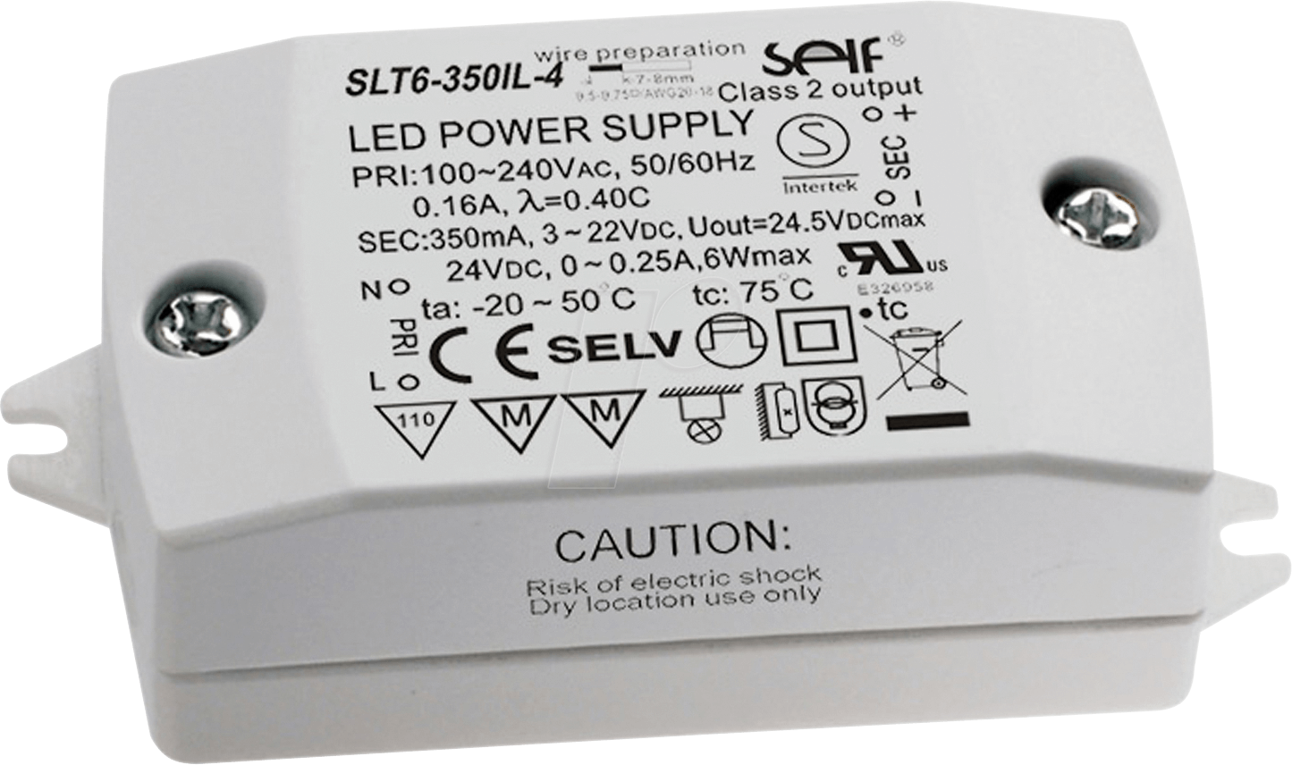 SLT6-700IL-4 - LED-Trafo, 6 W, 3-8,4 V DC, 700 mA von SELF