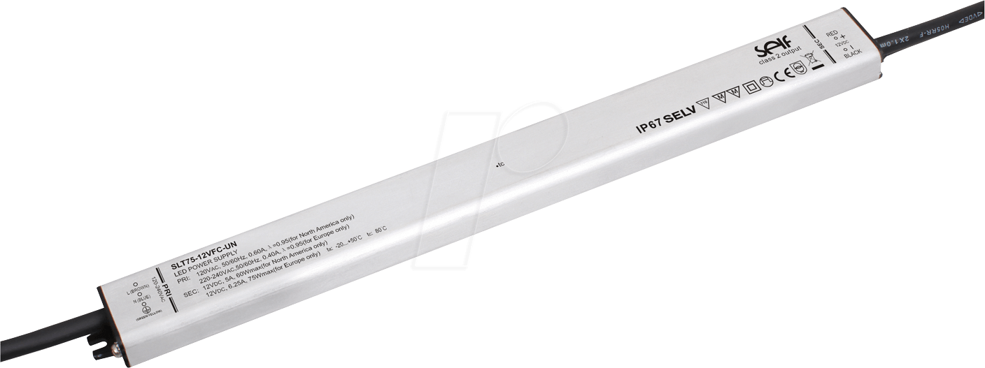 SLT75-12VFC-UN - LED-Trafo, 75 W, 12 V DC, 0 - 6,25 A von SELF