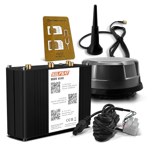 SELFSAT MWR 4540 4G Cat 6 WLAN Router bis 300 Mbps inkl. Panorama Antenne schwarz SELFSAT MWR 4540 4G Cat 6 WLAN Router bis 300 Mbps inkl. Panorama Antenne schwarz von SELFSAT