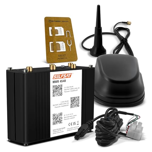 SELFSAT MWR 4540 4G Cat 6 WLAN Router bis 300 Mbps inkl. SELFSAT 5G Antenne schwarz SELFSAT MWR 4540 4G Cat 6 WLAN Router bis 300 Mbps inkl. SELFSAT 5G Antenne schwarz von SELFSAT
