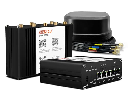 SELFSAT MWR 5550 5G Cat 20 WLAN Router bis 3,3 Gbps inkl. SATCO 5G Antenne schwarz SELFSAT MWR 5550 5G Cat 20 WLAN Router bis 3,3 Gbps inkl. SATCO 5G Antenne schwarz von SELFSAT