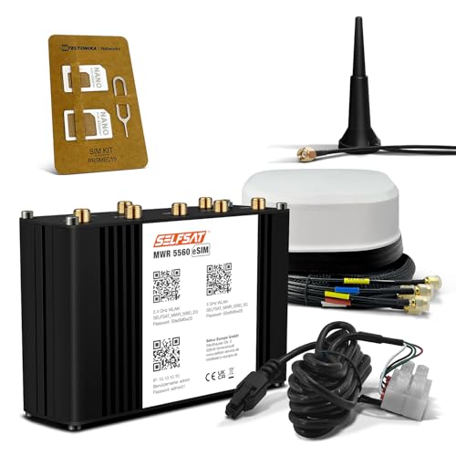 SELFSAT MWR 5560 eSIM 5G Cat 20 WLAN Router bis 3,4 Gbps inkl. SATCO 5G Antenne weiß SELFSAT MWR 5560 eSIM 5G Cat 20 WLAN Router bis 3,4 Gbps inkl. SATCO 5G Antenne weiß von SELFSAT