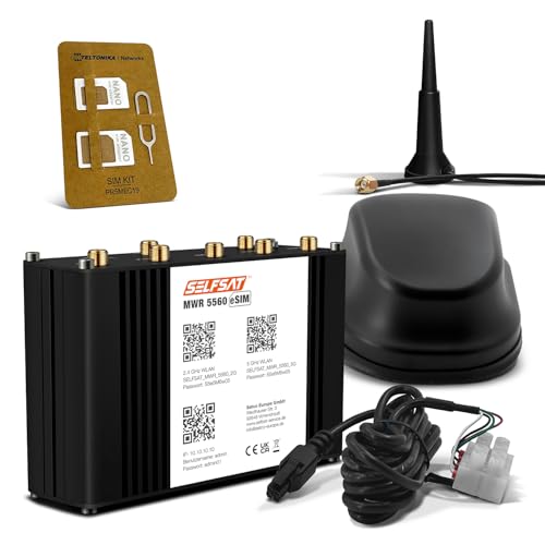 SELFSAT MWR 5560 eSIM 5G Cat 20 WLAN Router bis 3,4 Gbps inkl. SELFSAT 5G Antenne schwarz SELFSAT MWR 5560 eSIM 5G Cat 20 WLAN Router bis 3,4 Gbps inkl. SELFSAT 5G Antenne schwarz von SELFSAT