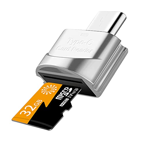SD/TF Kartenleser USB C auf Micro SD TF SDXC SDHC Speicher Kartenleser, Typ C OTG Externe Kartenlesegeräte OTG Adapter für Galaxy, Huawei, Tablette, PC, Laptop, MacBook（Silber） von SELIACR