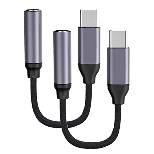 USB C auf 3,5 mm Klinke Adapter (2 Stück), USB Typ C Kopfhörer 3.5mm Audio Aux USB Typ-C auf Kopfhöreranschluss Adapter Kompatibel mit Samsung Galaxy S22 S21 Huawei Pixel von SELIACR