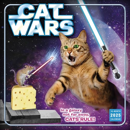 Cat Wars 2025 Wandkalender, 16 Monate, Humor & Comic-Kalender, 30,5 x 30,5 cm von SELLERS PUBLISHING, INC.